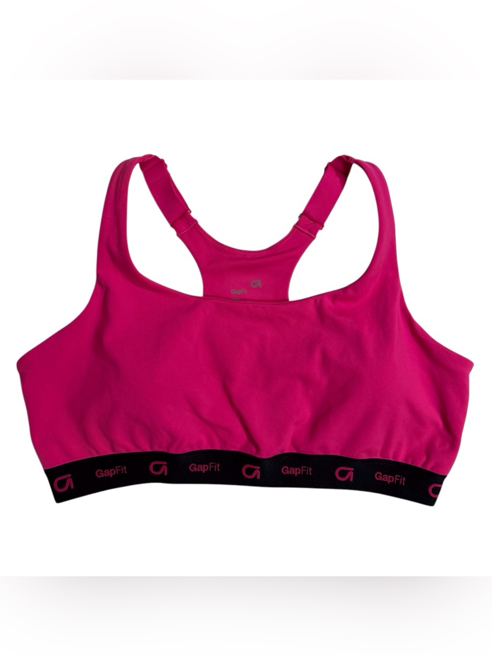GAP Fit Women's Hot Pink w/Black band Racerback Sports Bra size 2XL